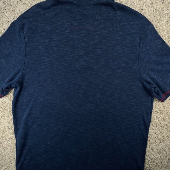 Nat Nast Mens Blue Polo Shirt Size Large Short Sleeve Polycotton Red Accent - Picture 12 of 12